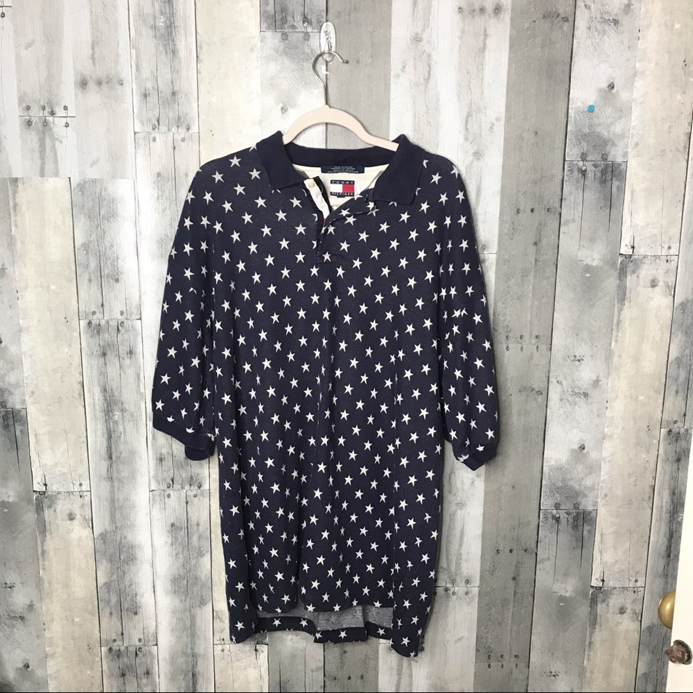 Tommy Hilfiger Navy Stars Polo Size XXL D28